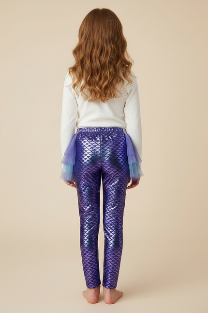 Pantalon Jupe Violet Sirène Tulle Superposé Fille - Polyester - vue 2