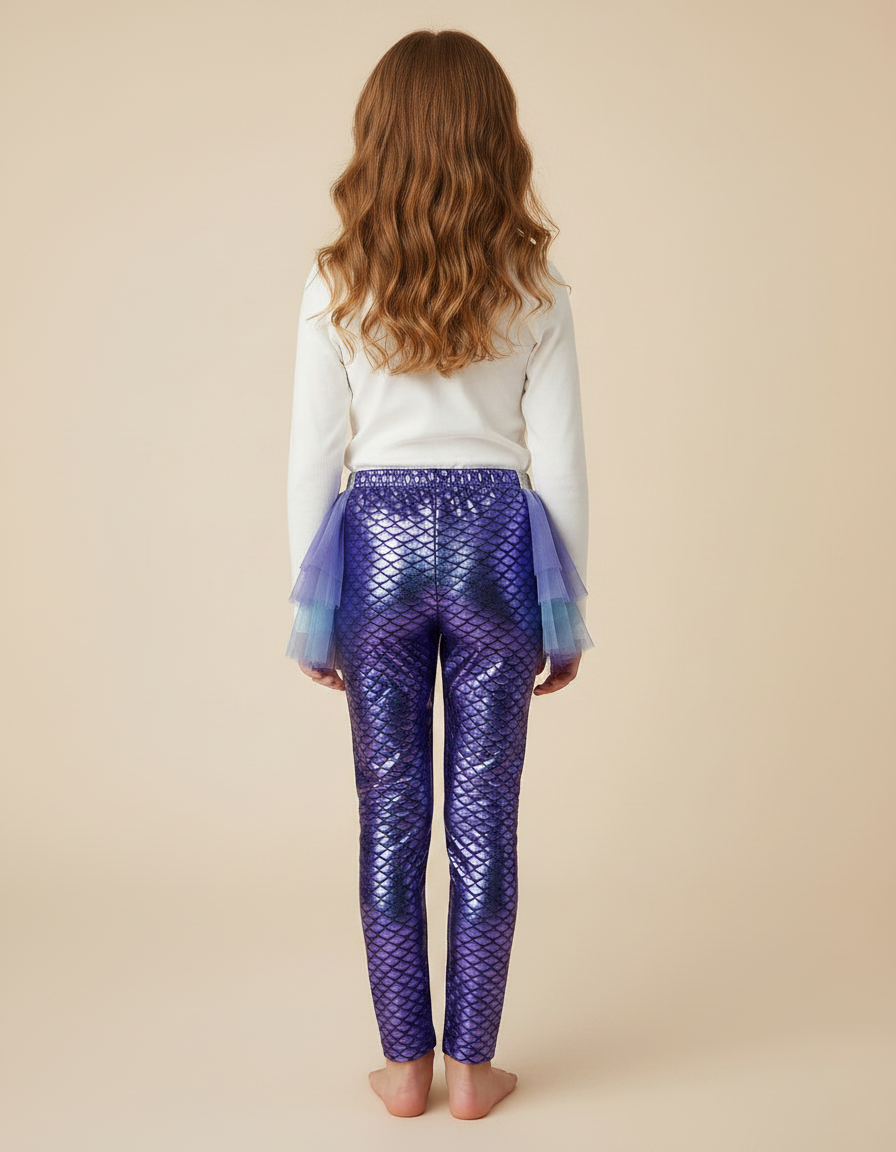 Pantalon Jupe Violet Sirène Tulle Superposé Fille - Polyester - vue 2