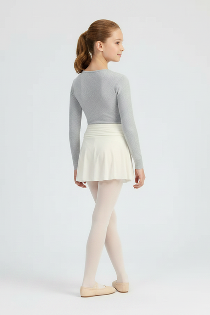 Pantalon Jupe Crème Plissé Fluide Danse Fille - Beige Polyester - vue 2