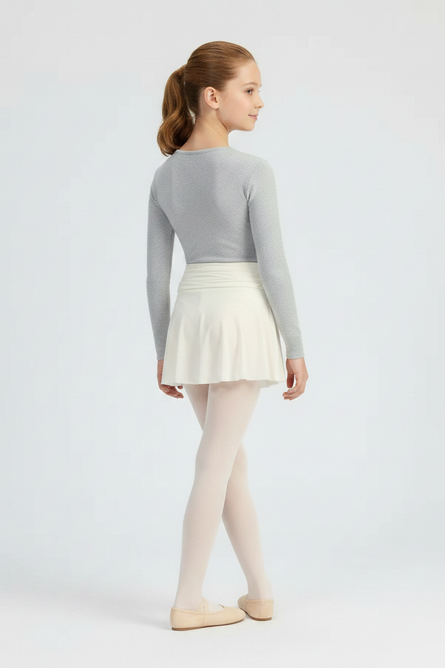 Pantalon Jupe Crème Plissé Fluide Danse Fille - Beige Polyester - vue 2