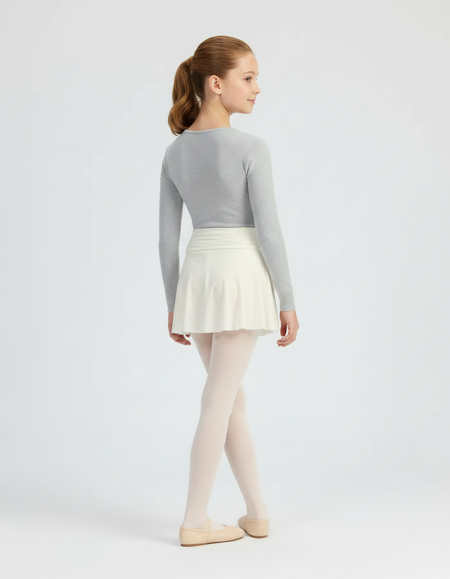 Pantalon Jupe Crème Plissé Fluide Danse Fille - Beige Polyester - vue 2