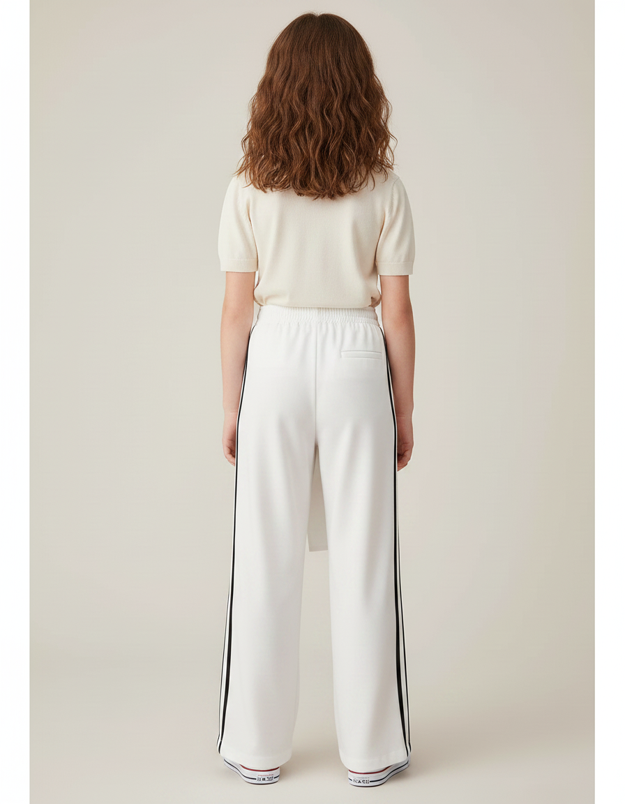 Pantalon Jupe Blanc Superposé Sportif Décontracté - Polyester - vue 2
