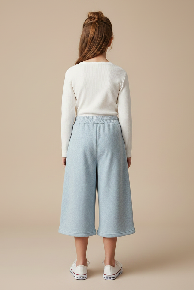 Pantalon Jupe Bleu Ciel Ample Décontracté Polaire Épais - Molleton - vue 2