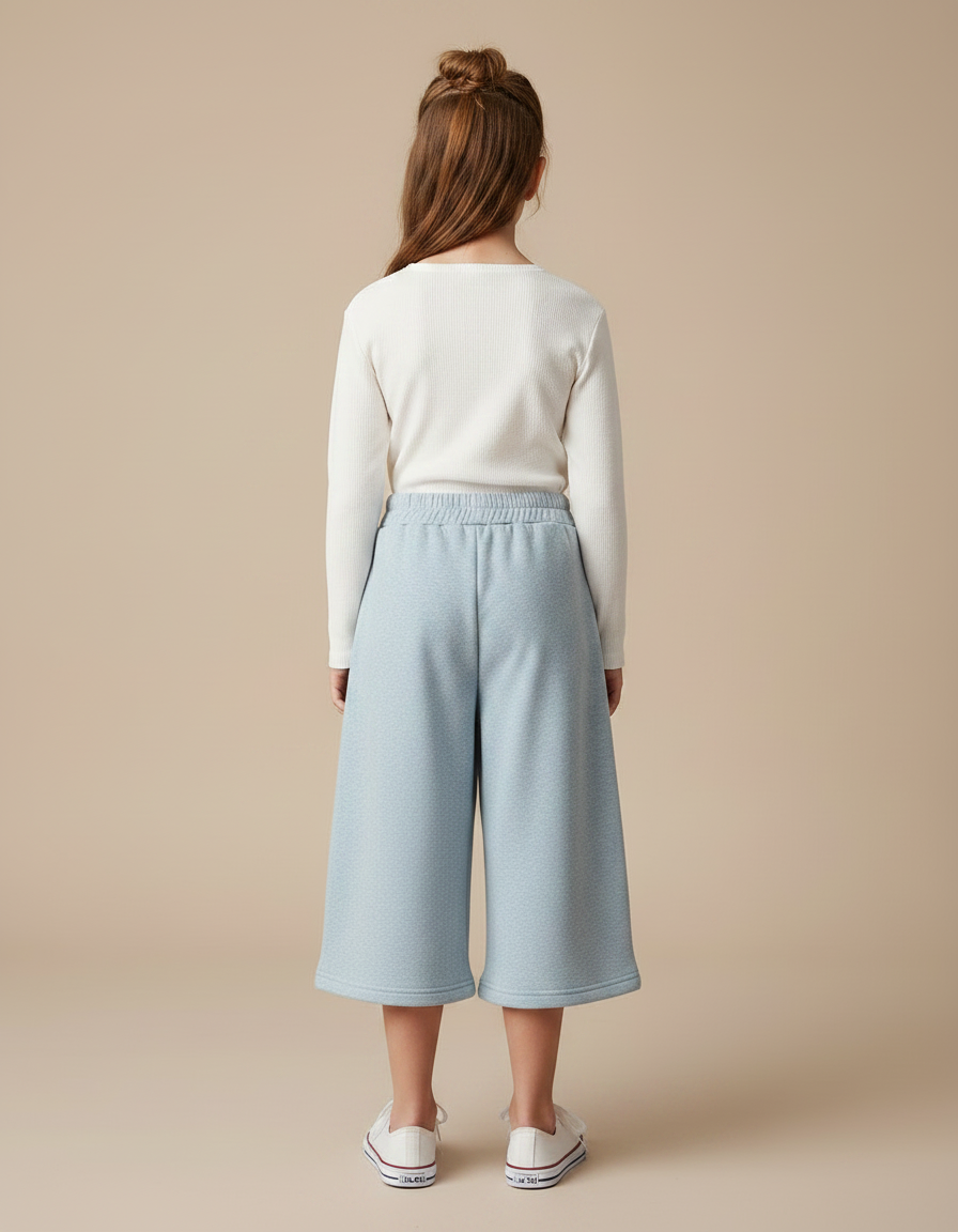 Pantalon Jupe Bleu Ciel Ample Décontracté Polaire Épais - Molleton - vue 2
