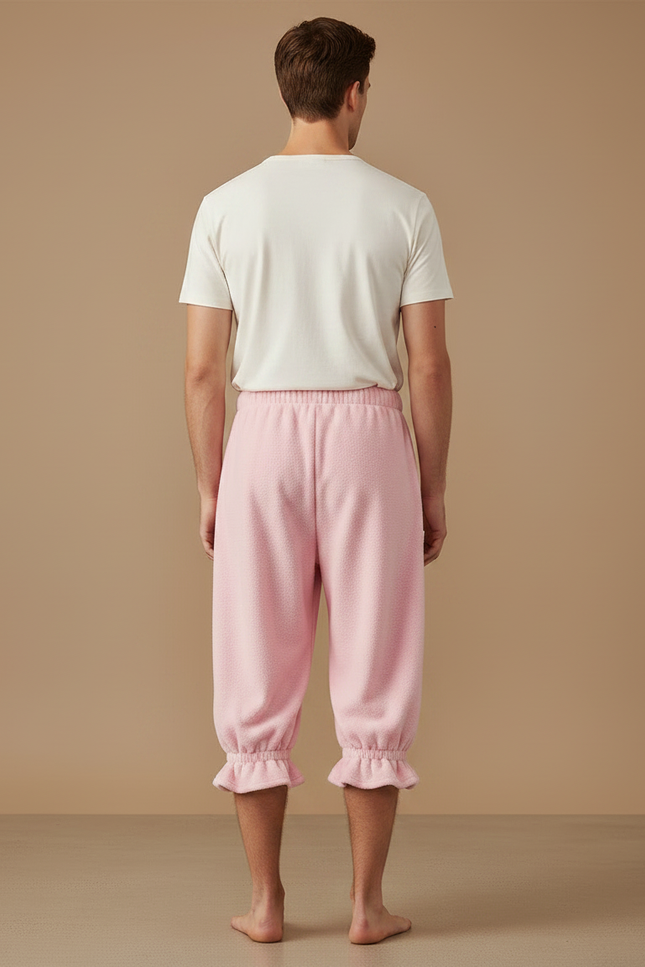 Pantalon Jupe Rose Polaire Ample Volants Homme - Molleton - vue 2