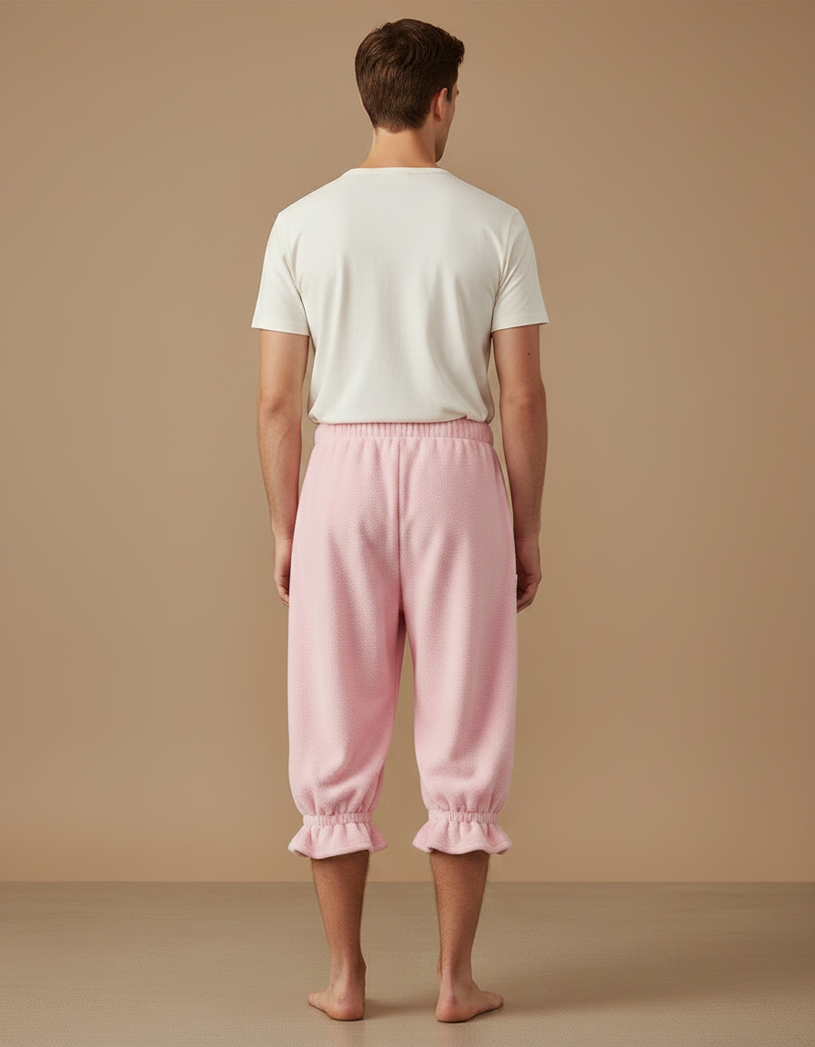 Pantalon Jupe Rose Polaire Ample Volants Homme - Molleton - vue 2