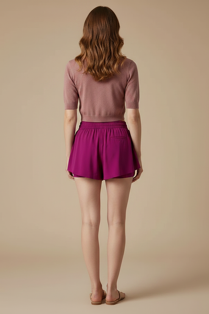 Pantalon Jupe Fuchsia Fluide Athlétique Confortable Femme - Rose Polyester - vue 2