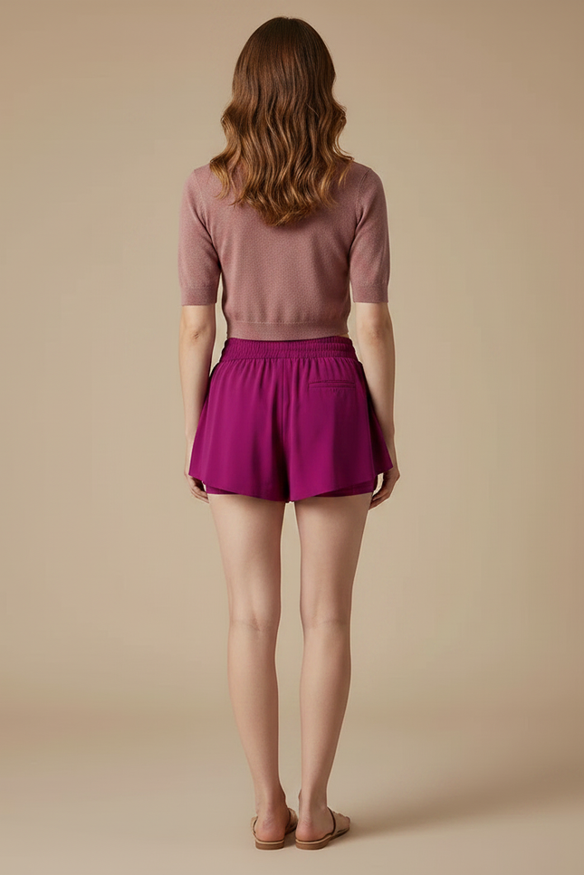 Pantalon Jupe Fuchsia Fluide Athlétique Confortable Femme - Rose Polyester - vue 2