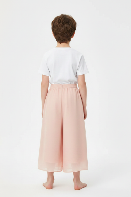 Pantalon Jupe Rose Fluide Plissé Enfant Léger - Polyester - vue 2