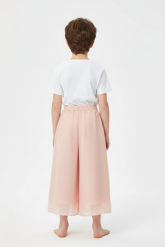 Pantalon Jupe Rose Fluide Plissé Enfant Léger - Polyester - vue 2