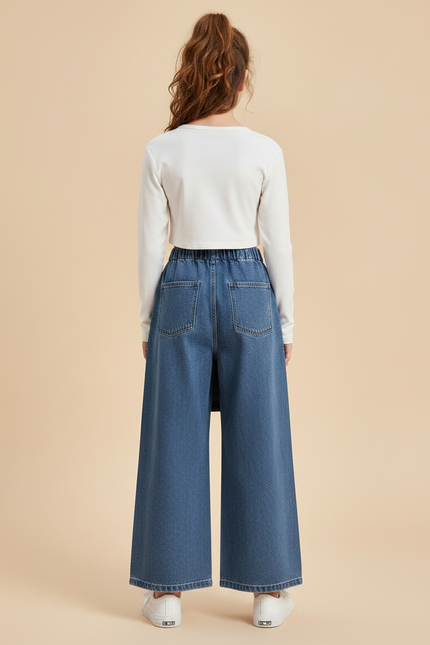 Pantalon Jupe D1e3 - Bleu Jean - vue 2