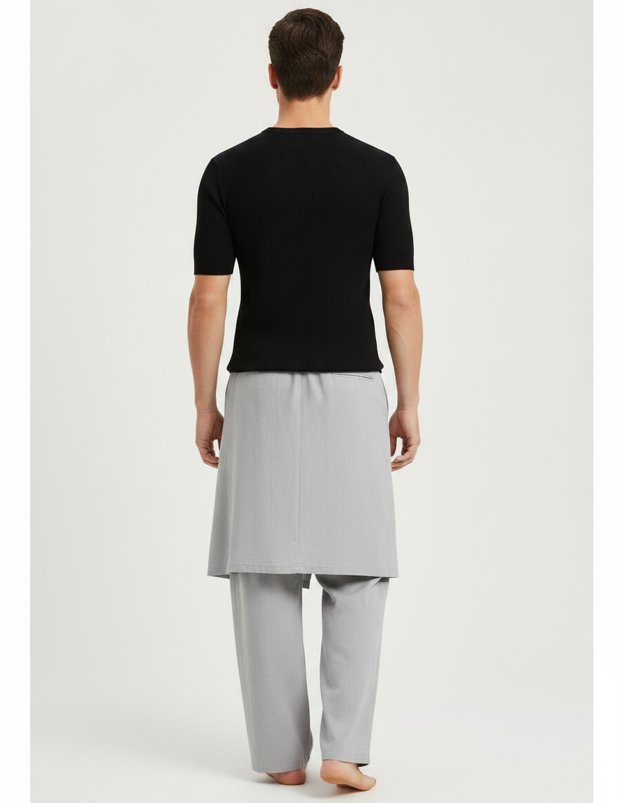 Pantalon Jupe Intégrée - Gris Lin - vue 2