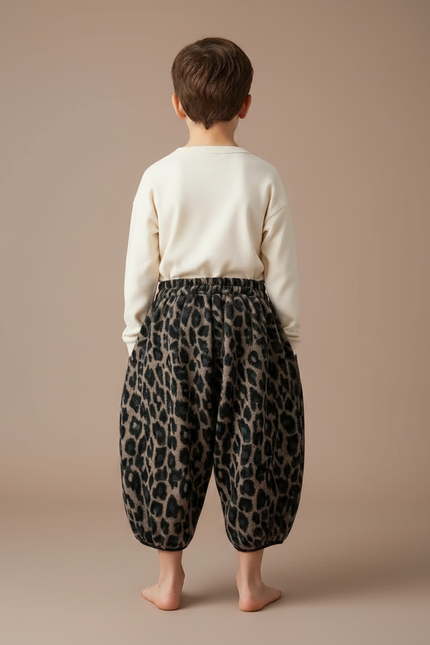 Pantalon Jupe Léopard Ample Molleton Chaud Enfant - Imprimé - vue 2