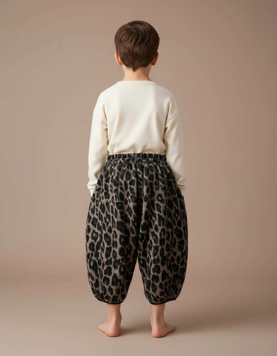 Pantalon Jupe Léopard Ample Molleton Chaud Enfant - Imprimé - vue 2