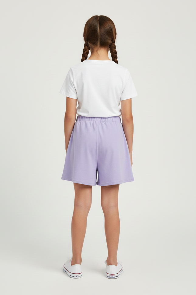 Pantalon Jupe Lilas Ample Superposé Coton Enfant - Violet Molleton - vue 2