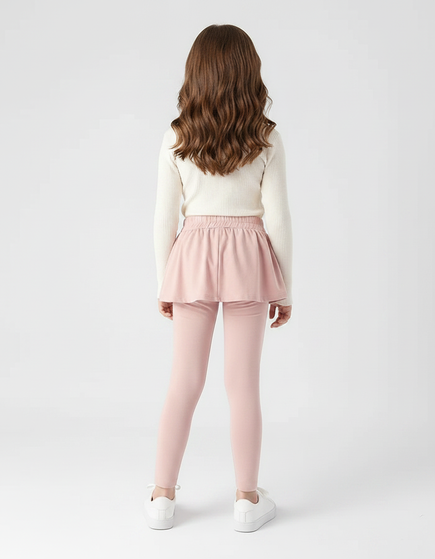 Pantalon Jupe Rose Coton Fille Intégré Confortable - vue 2
