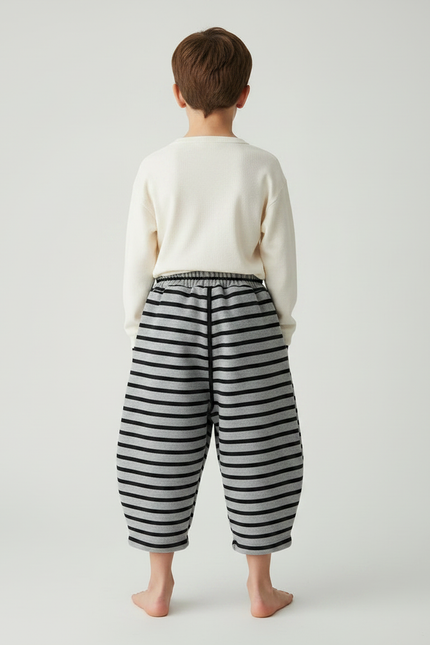Pantalon Jupe Rayé Molletonné Épais Ample Hiver - Imprimé - vue 2