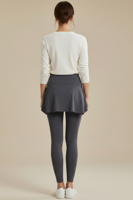 Pantalon Jupe Gris Intégré Sportif Stretch Léger - Polyester - vue 2