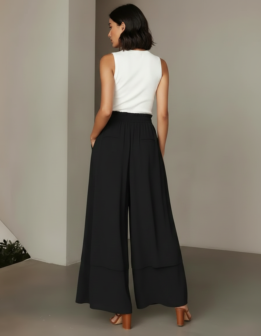 Jupes Pantalons Pour Femme - Noir Viscose - vue 2
