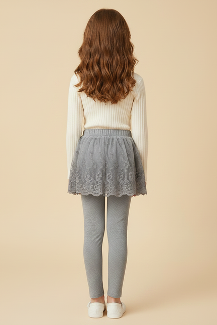 Pantalon Jupe Voile - Gris Maille - vue 2