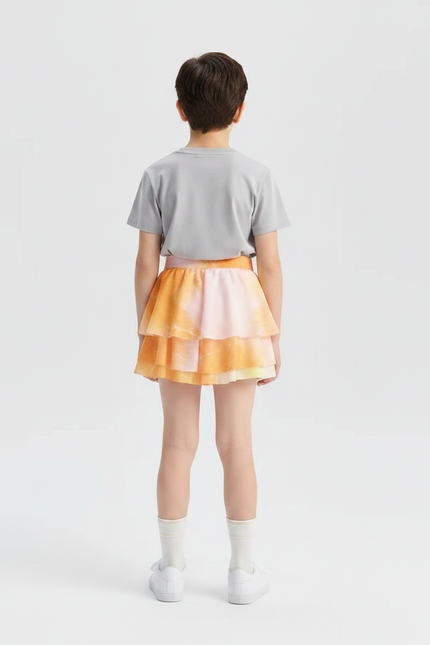 Pantalon Jupe Multicouche Dégradé Pastel Intégré Enfants - Multicolore Polyester - vue 2