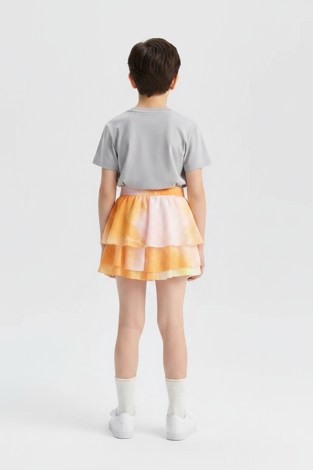 Pantalon Jupe Multicouche Dégradé Pastel Intégré Enfants - Multicolore Polyester - vue 2