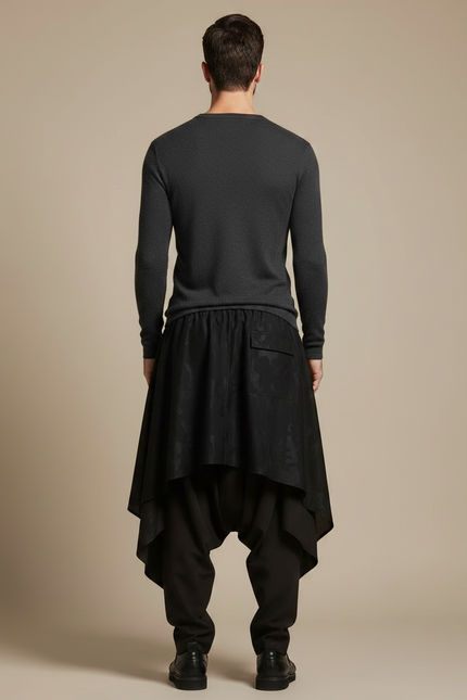 Pantalon Jupe Sarouel - Noir Polyester - vue 2