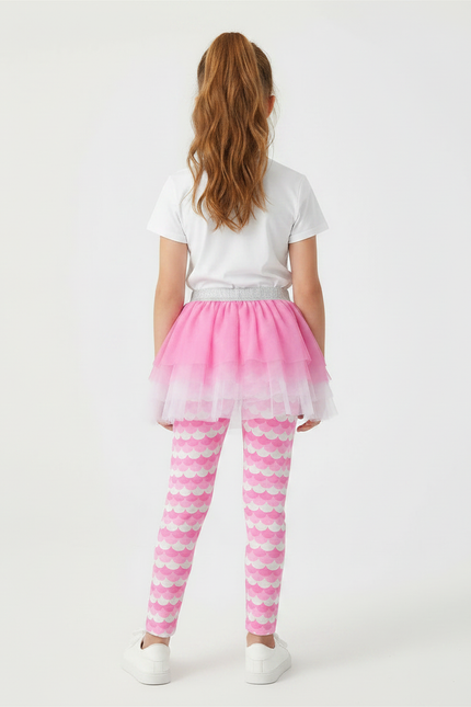 Pantalon Jupe Rose Écaille Tulle Intégré Fille - Polyester - vue 2