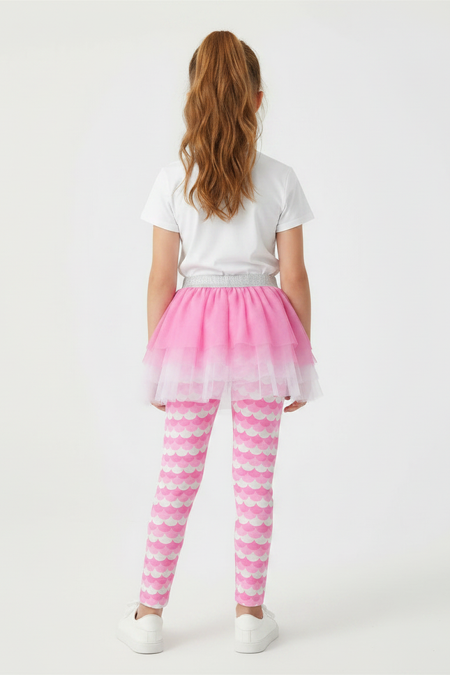 Pantalon Jupe Rose Écaille Tulle Intégré Fille - Polyester - vue 2