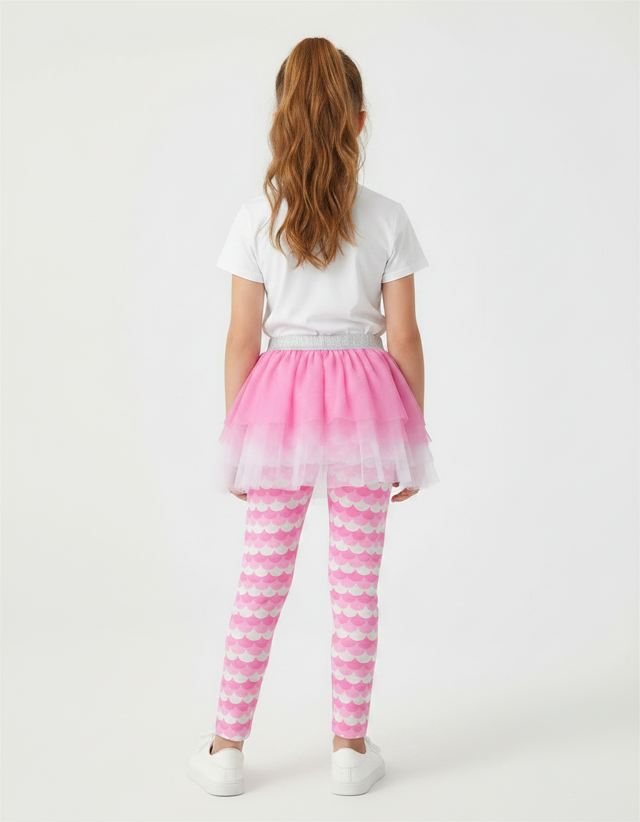 Pantalon Jupe Rose Écaille Tulle Intégré Fille - Polyester - vue 2
