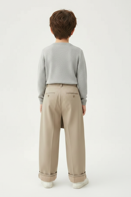 Pantalon Jupe Kaki Ample Décontracté Garçon - Gabardine - vue 2
