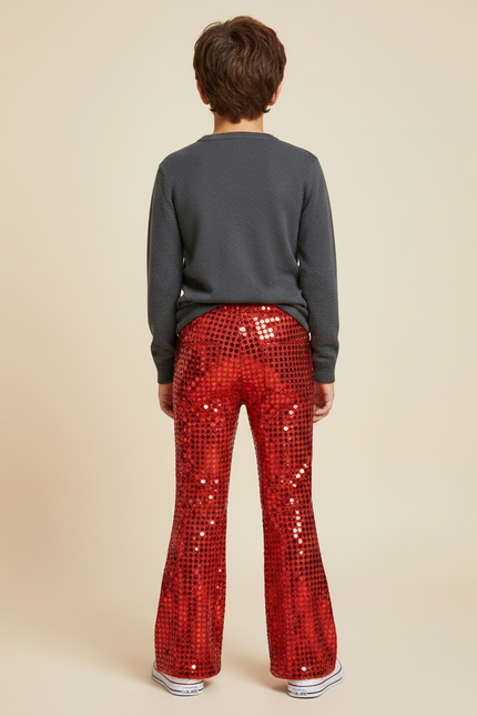 Pantalon Jupe Rouge Paillettes Évasé Enfant Scène - Polyester - vue 2