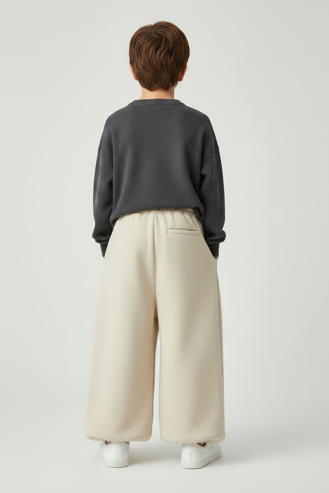 Pantalon Jupe Beige Ample Épais Confortable Enfant - Molleton - vue 2