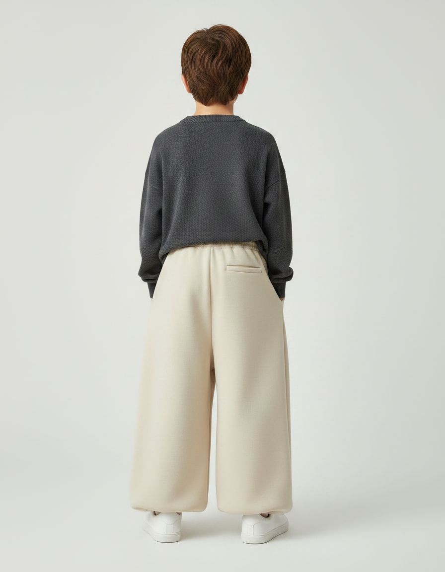 Pantalon Jupe Beige Ample Épais Confortable Enfant - Molleton - vue 2