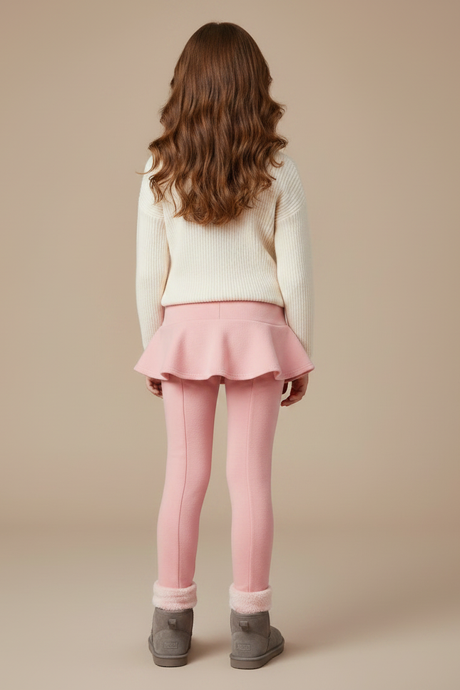 Pantalon Jupe Rose Polaire Chaude Intégrée Fille - Molleton - vue 2