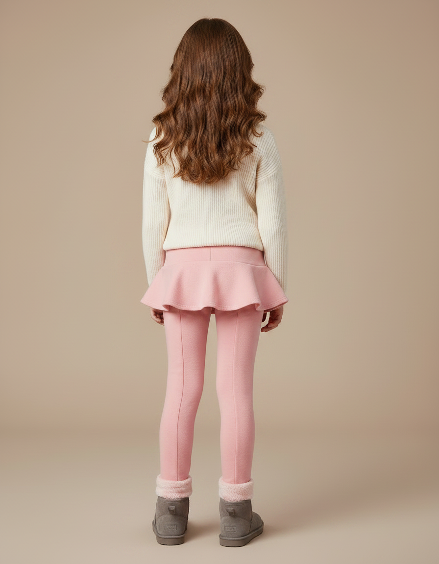 Pantalon Jupe Rose Polaire Chaude Intégrée Fille - Molleton - vue 2