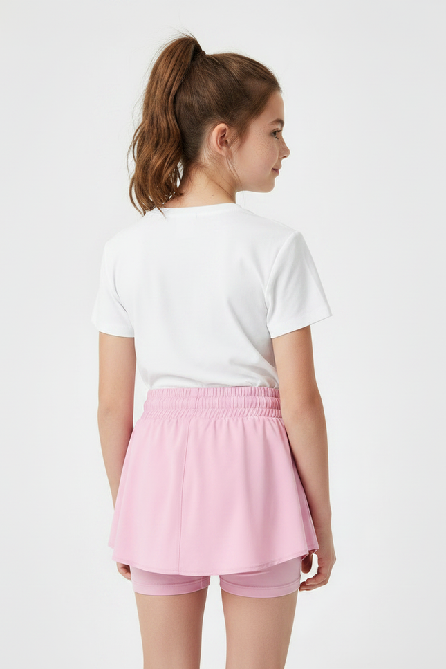 Pantalon Jupe Rose Fluide Sportif Intégré Fille - Polyester - vue 2