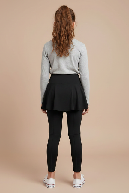 Pantalon Jupe Noir Superposé Confortable Fille - Polyester - vue 2