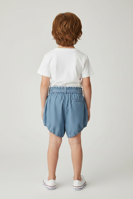 Pantalon Jupe Denim Bouffant Coton Enfant Léger - Bleu Jean - vue 2