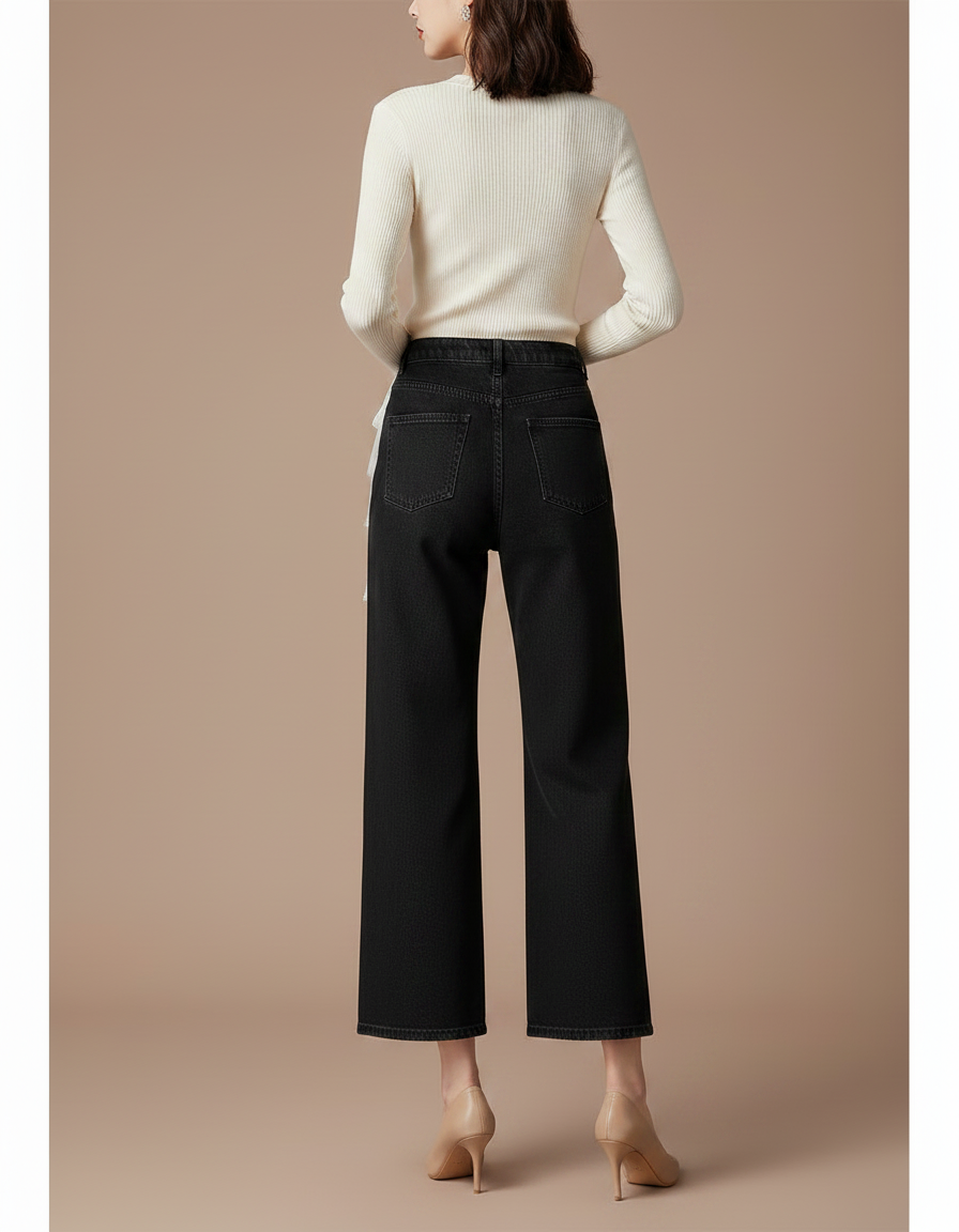 Pantalon Jupe Noir Tulle Blanc Superposé Élégant - Jean - vue 2