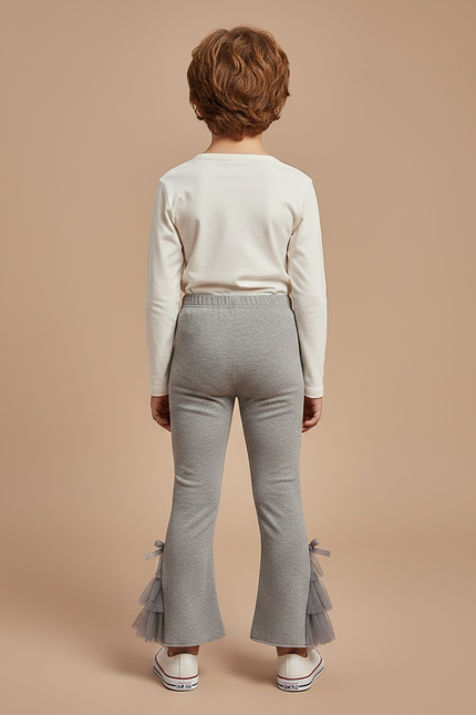 Pantalon Jupe Gris Évasé Tulle Enfant Confortable - Molleton - vue 2