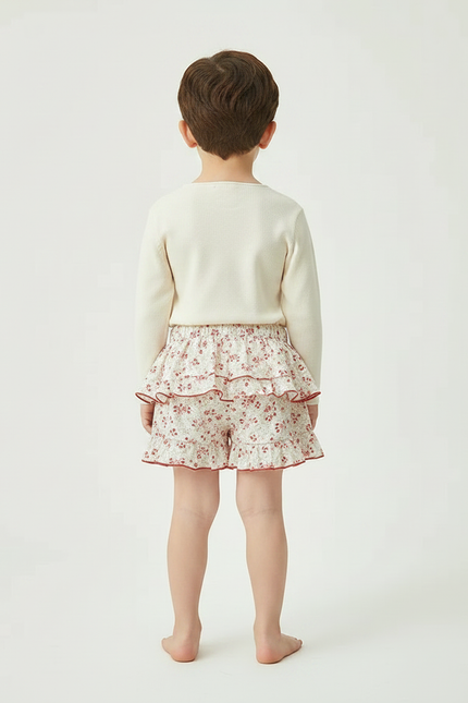 Pantalon Jupe Floral Volants Coton Doux Enfant - Imprimé - vue 2
