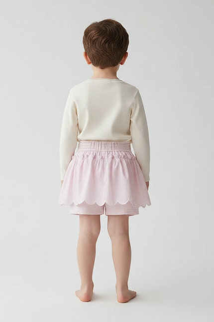 Pantalon Jupe Rose Scallopée Volants Doux Enfant - Coton - vue 2