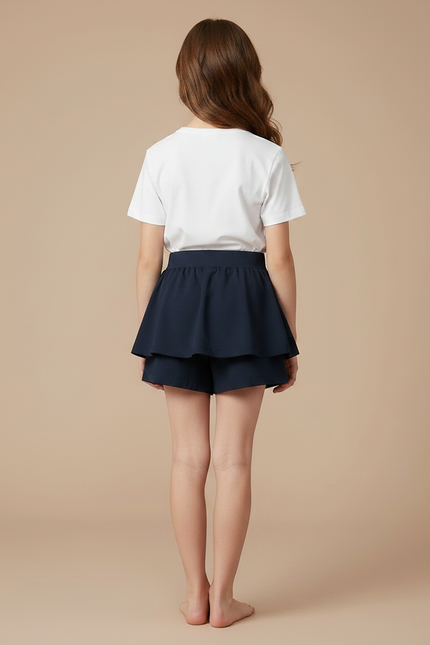 Pantalon Jupe Marine Ample Superposé Enfant - Polyester - vue 2