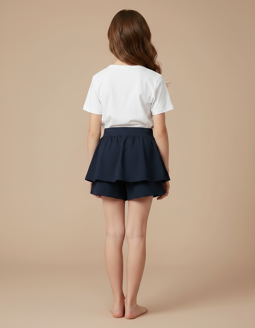 Pantalon Jupe Marine Ample Superposé Enfant - Polyester - vue 2