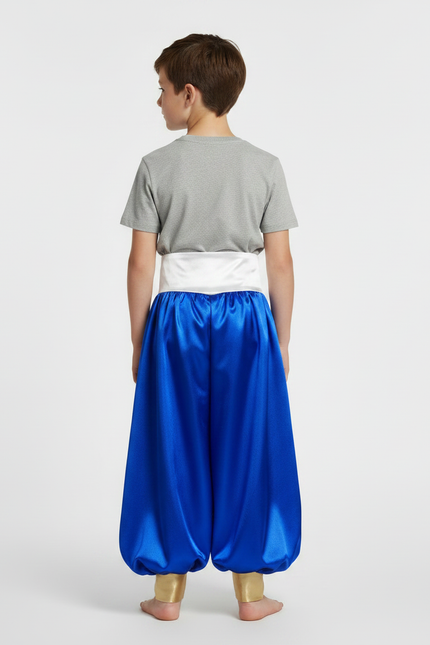 Pantalon Jupe Satiné Bleu Blanc Doré Enfant - vue 2