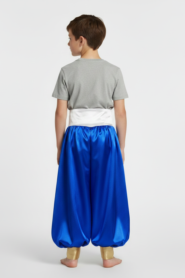 Pantalon Jupe Satiné Bleu Blanc Doré Enfant - vue 2