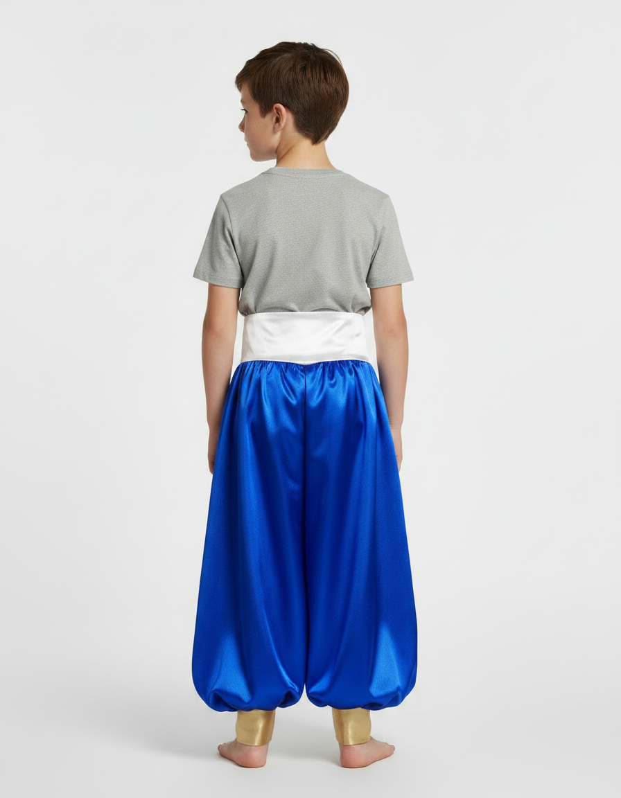 Pantalon Jupe Satiné Bleu Blanc Doré Enfant - vue 2