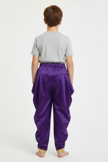 Pantalon Jupe Violet Satiné Ample Doré Enfant - vue 2