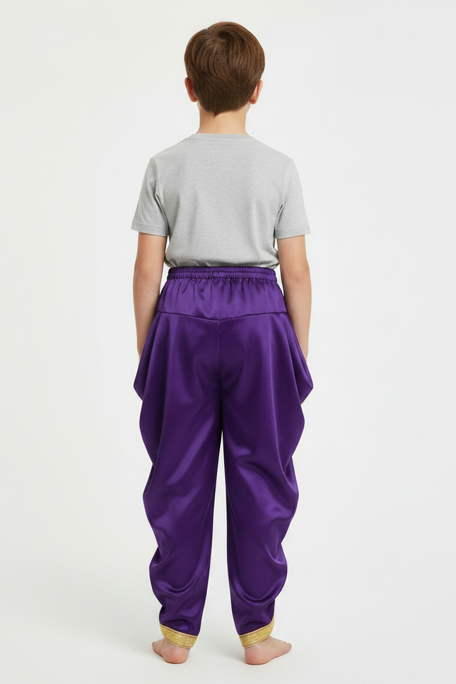 Pantalon Jupe Violet Satiné Ample Doré Enfant - vue 2